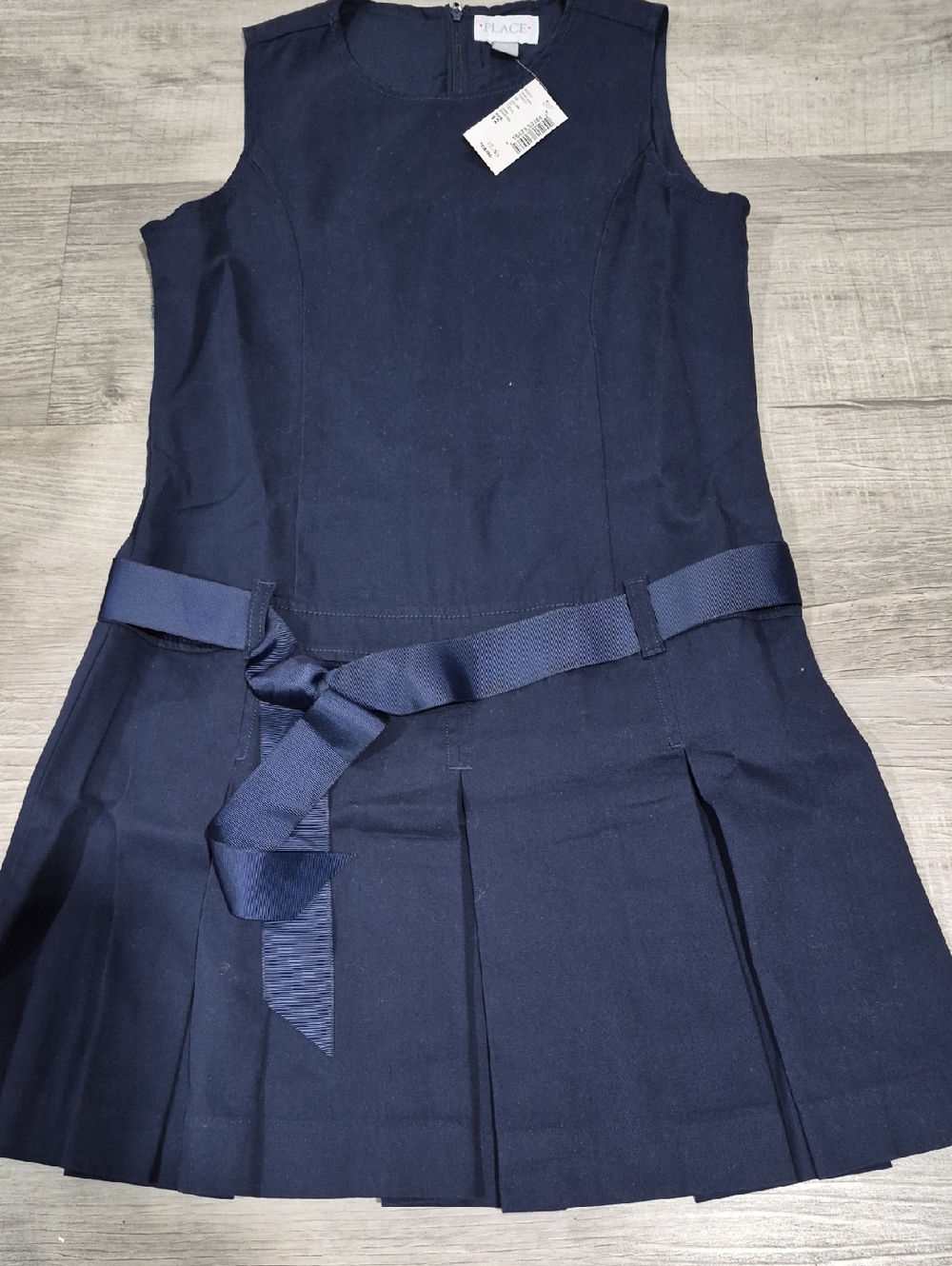 Place Navy Pleated School Jumper with Belt